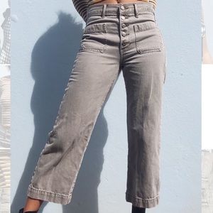 High Rise Green Jeans